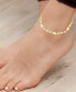 Pear and Round Anklet in 14K Gold Plated or Sterling Silver