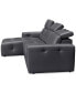 Фото #8 товара CLOSEOUT! Haigan 3-Pc. Leather Chaise Sectional Sofa with 1 Power Recliner, Created for Macy's