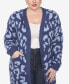 Plus Size Leopard Print Open Front Sherpa Sweater