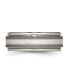 ფოტო #2 პროდუქტის Titanium Sterling Silver Inlay Stone Finish Grooved Band Ring