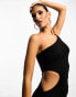 Фото #2 товара ASOS DESIGN asymmetric one shoulder cut out maxi dress in black