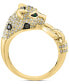 ფოტო #3 პროდუქტის EFFY® Multicolor Diamond (3/4 ct. t.w.) & Emerald Accent Panther Head Statement Ring