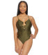 Фото #1 товара Polo Ralph Lauren 262241 Women Luster Solid One Piece Swimsuit Size X-Small
