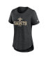 Women's Heather Black New Orleans Saints Fashion Tri-Blend T-Shirt Черный, XS - фото #3