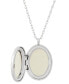 ფოტო #3 პროდუქტის Mother-Themed Oval Locket Pendant Necklace in Sterling Silver