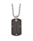 Фото #1 товара Chisel black and Red Carbon Fiber Inlay Dog Tag Ball Chain Necklace