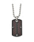 Фото #1 товара Chisel black and Red Carbon Fiber Inlay Dog Tag Ball Chain Necklace