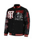 ფოტო #2 პროდუქტის Men's and Women's Black Scarface Patch Full-Snap Varsity Jacket