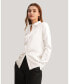 Women's Basic Concealed Placket Silk Shirt