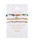 ფოტო #2 პროდუქტის Multi Color Stone and 14K Gold Plated Heart Stretch Bracelet Set