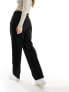 ASOS DESIGN formal barrel leg trouser in black