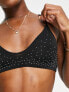 Фото #3 товара Weekday mesh bralette with diamante detail in black