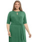 Фото #4 товара Plus Size Tie-Waist Fit & Flare Dress