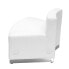Hercules Alon Series Melrose White Leather Convex Chair With Brushed Stainless Steel Base