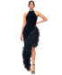 Фото #1 товара Women's Velvet Ruffled-Trim Dress