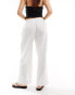 COLLUSION beach linen straight leg boxer trouser in white