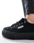 Superga 2790 flatform trainers in black canvas