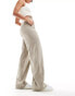 JJXX linen blend high waisted tailored trouser in beige Серый, M - EU 38 - фото #1