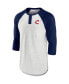 Men's Oatmeal and Navy Cleveland Indians True Classics Better Believe Raglan Henley 3/4-Sleeve T-shirt Oatmeal, Navy, L - фото #3