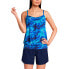 Petite Blouson Tummy Hiding Tankini Swimsuit Top Adjustable Straps