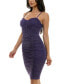 ფოტო #3 პროდუქტის Juniors' Sweetheart-Neck Sleeveless Ruched Glitter Dress