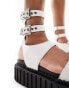 Lamoda Say Yes Tall Buckle flatform in White