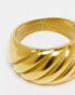 Neck On The Line gold plated stainless steel textured ring