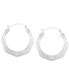 ფოტო #1 პროდუქტის Etched Hoop Earrings in 10k White Gold