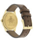 Women's Swiss G-Timeless Slim Brown Leather Strap Watch 36mm