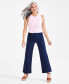 Фото #1 товара Petite High-Rise Wide-Leg Jeans, Created for Macy's