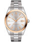 ფოტო #1 პროდუქტის Men's Swiss Automatic Gentleman Stainless Steel Bracelet Watch 40mm