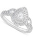 ფოტო #1 პროდუქტის Diamond Pear-Cut Halo Engagement Ring (1 ct. t.w.) in 14k White Gold