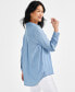 Фото #2 товара Petite Perfect Long-Sleeve Popover Top, Created for Macy's