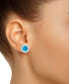 ფოტო #2 პროდუქტის Cultured Freshwater Pearl & Diamond (1/5 ct. t.w.) Halo Stud Earrings in Sterling Silver (Also in Onyx, Turquoise, & Labradorite)