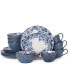 Фото #1 товара 16-Pc. Gabriela Blue Dinnerware Set