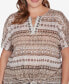 ფოტო #5 პროდუქტის Plus Size Batik Print Tie Front Top