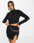 Фото #1 товара ASOS DESIGN – Hochgeschlossenes Langarm-Top in Schwarz, Kombiteil