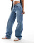 Armani Exchange loose fit jeans with logo knee detailing in blue