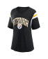 ფოტო #3 პროდუქტის Women's Black Pittsburgh Steelers Earned Stripes T-shirt