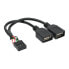 Фото #2 товара InLine USB 2.0 Adapter Cable internal 2x USB Type A female / mainboard header