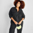 Фото #2 товара Women's Long Sleeve Denim Jumpsuit - Universal Thread Washed Black 17