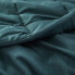Full/Queen Heavyweight Linen Blend Comforter & Sham Set Dark Teal Blue -