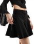 Missyempire hook and eye mini skater skirt in black