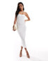 Фото #3 товара ASOS DESIGN bandeau cup detail textured seam detail midi dress in ivory