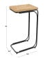 18" x 13" x 26" Dried Plant Handmade Coiled C-Shaped Black Metal Legs Accent Table