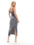 New Look jersey bodycon midi dress in grey