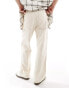 Abercrombie & Fitch workwear baggy fit canvas trousers in beige