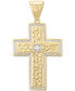 ფოტო #1 პროდუქტის Diamond Textured Cross Pendant (1/2 ct. t.w.) in 10k Gold