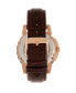 ფოტო #2 პროდუქტის Philippe Automatic Rose Gold Case, Black Dial, Genuine Brown Leather Watch 41mm