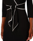 Women's Contrast Trim 3/4-Sleeve Sheath Dress